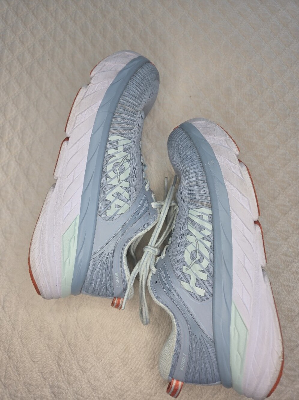 Hoka One One Bondi 7 Women's Size 7 Light Blue Sneakers Running Athletic Shoes - Picture 14 of 15